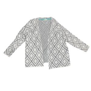 OVLA gray and white Cardigan Sweater Plus Size 1X